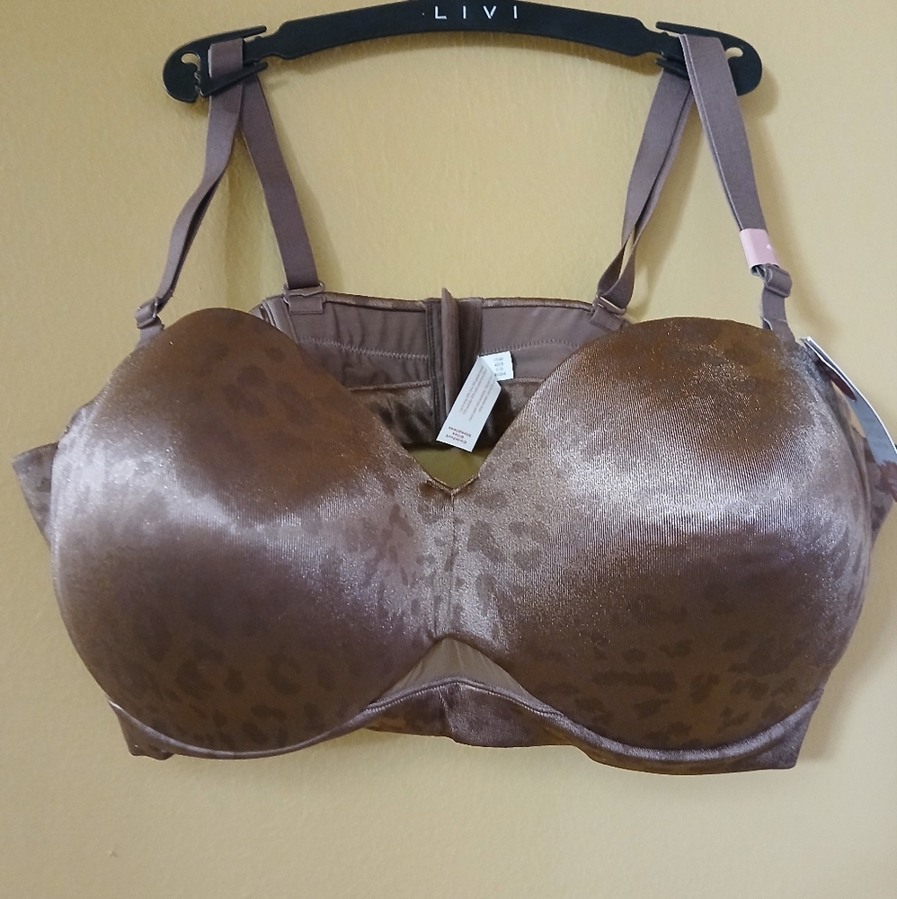 Cacique Comfort Bliss Lightly Lined Multi-Way Strapless Bra 42D NWT - Copper